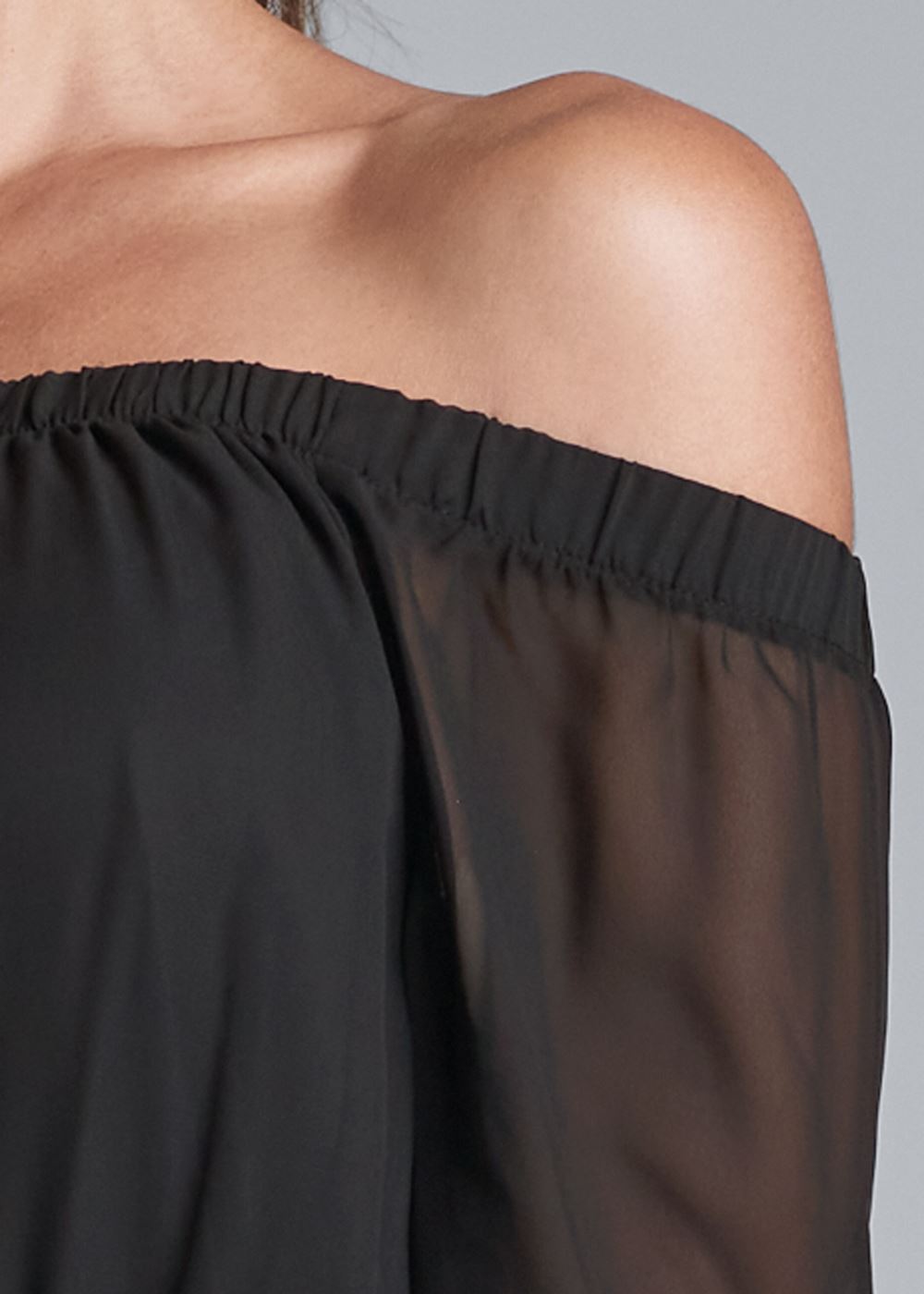 Venus Off-The-Shoulder Maxi Top in Black