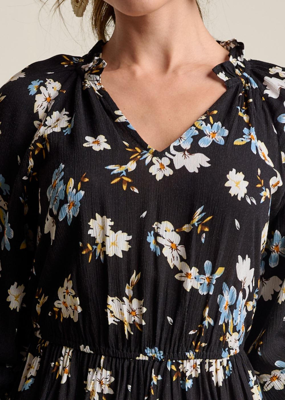 Venus Dark Floral Dress - Black Multi