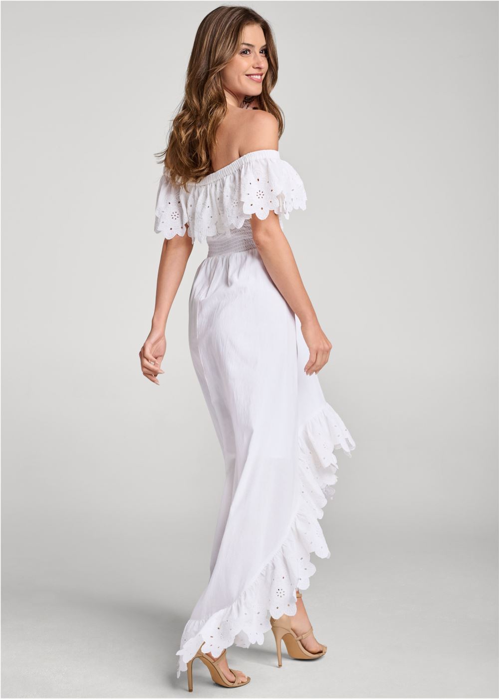 Venus Off-The-Shoulder Smocked Dress - Off White
