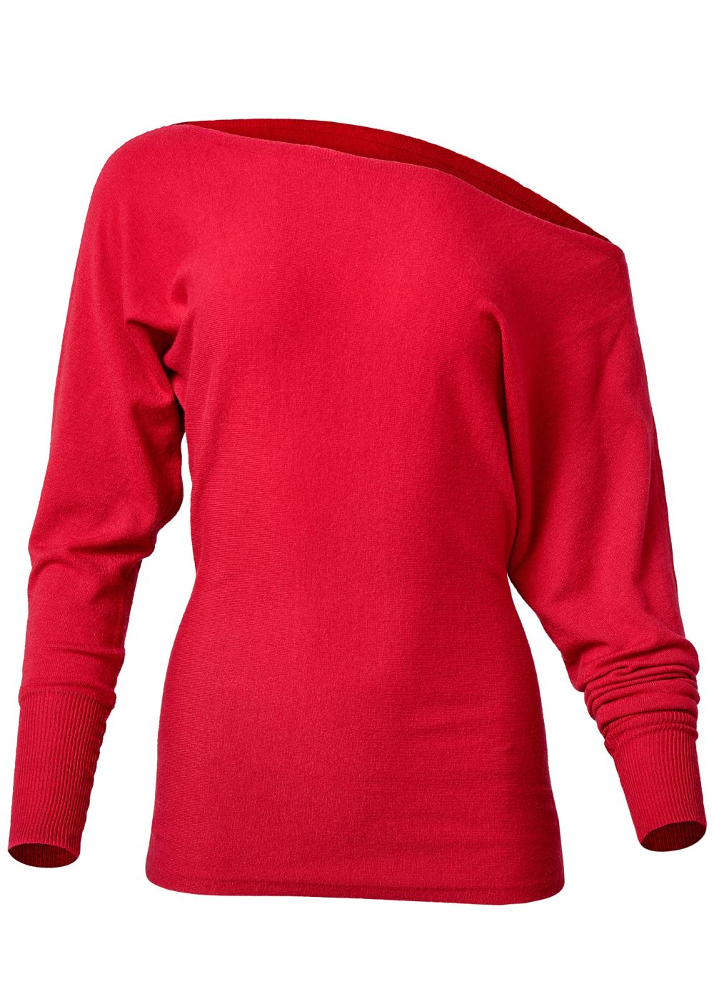 Venus VENUS | Faux Cashmere Slouch Sweater in Red