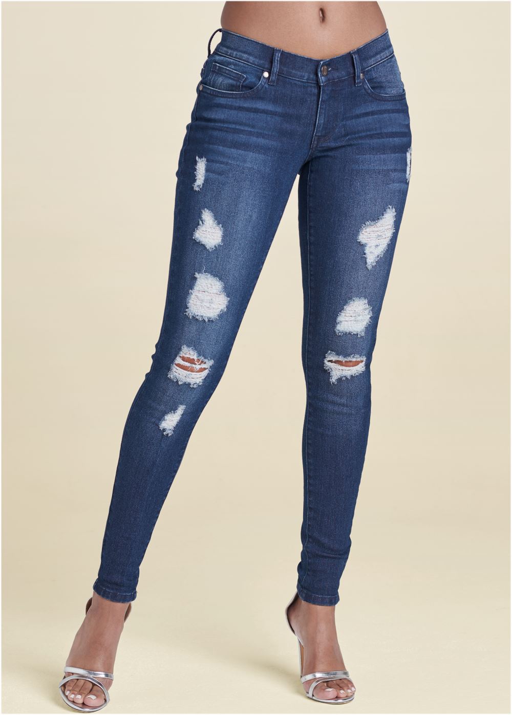 Venus Ripped Skinny Jeans in Dark Wash