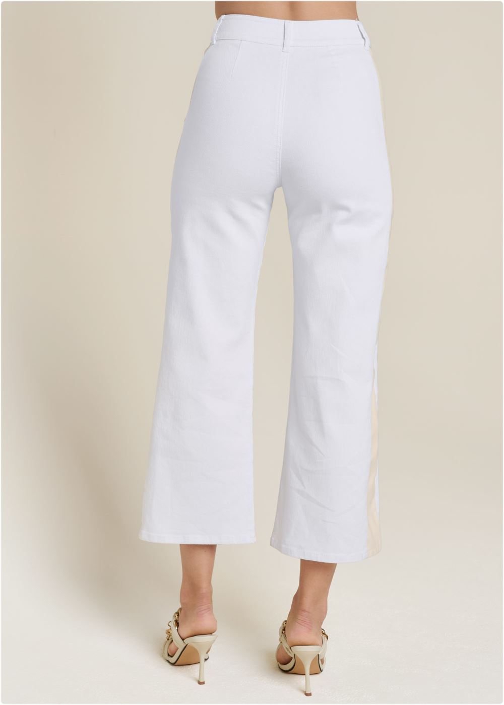 Venus Straight Leg Panel Jeans in White Multi