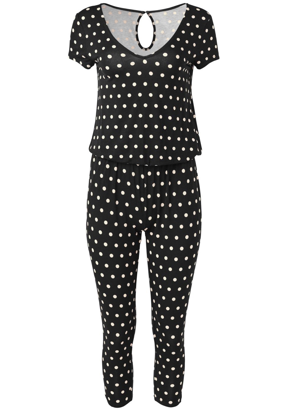 Venus Polka Dot Jumpsuit in Black & White
