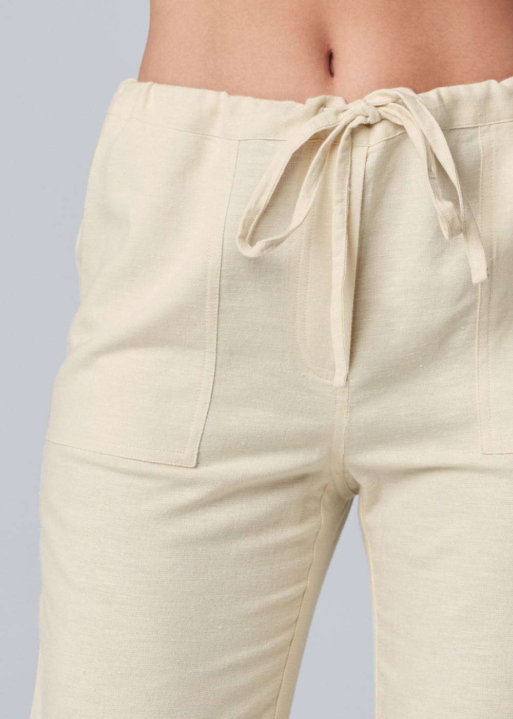 Venus Linen Drawstring Pants in Sand