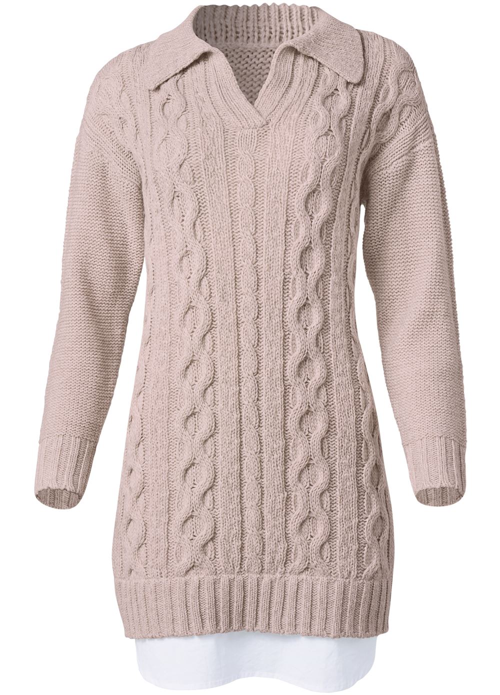 Venus Layered Sweater Dress - Taupe