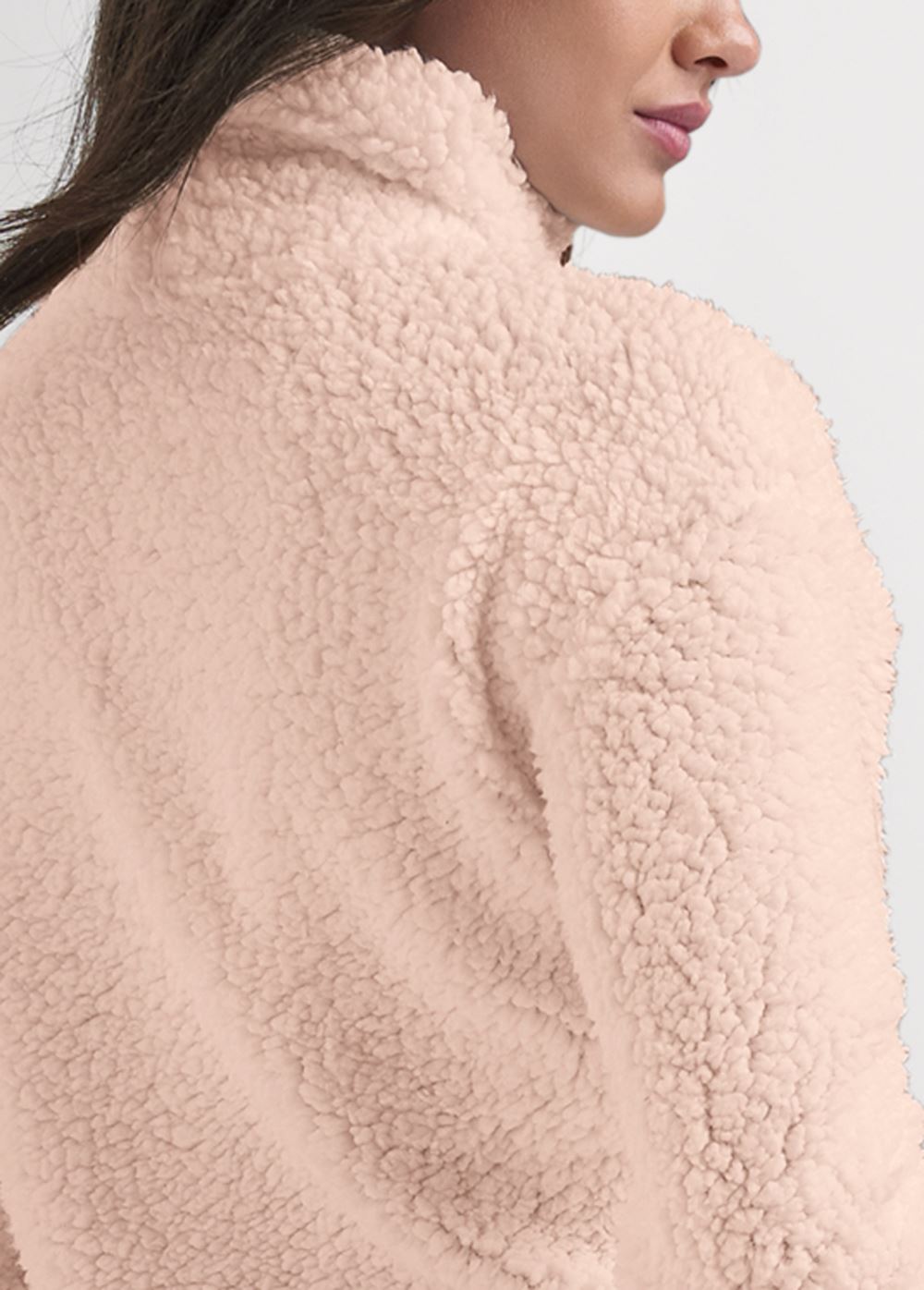 Venus Heart Sherpa Sweatshirt in Peach Blush