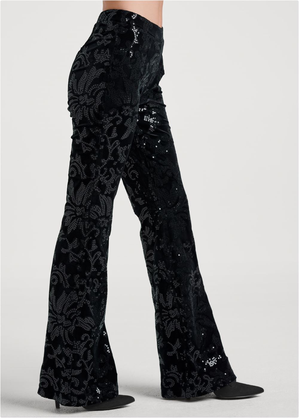 Venus Sequin Pattern Pants in Black Multi