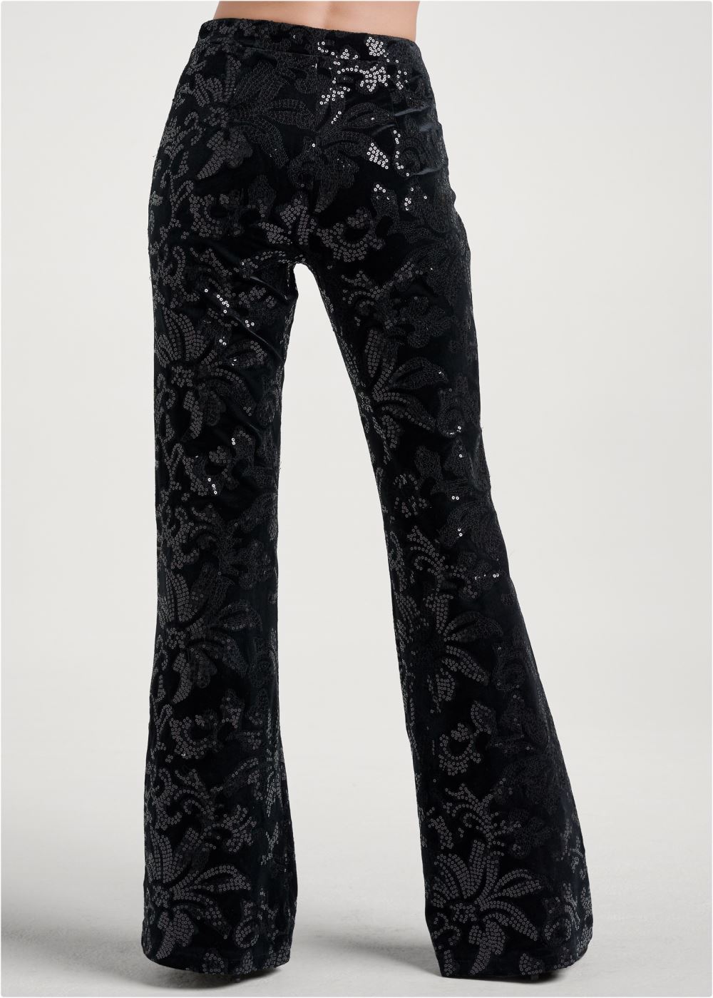Venus Sequin Pattern Pants in Black Multi