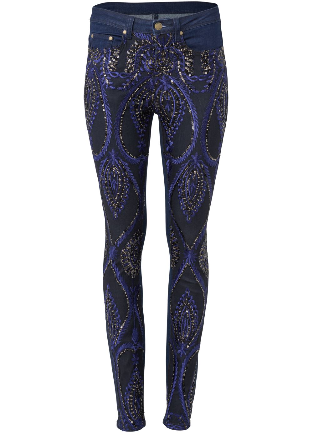Venus Indigo Blue Beaded Skinny Jeans