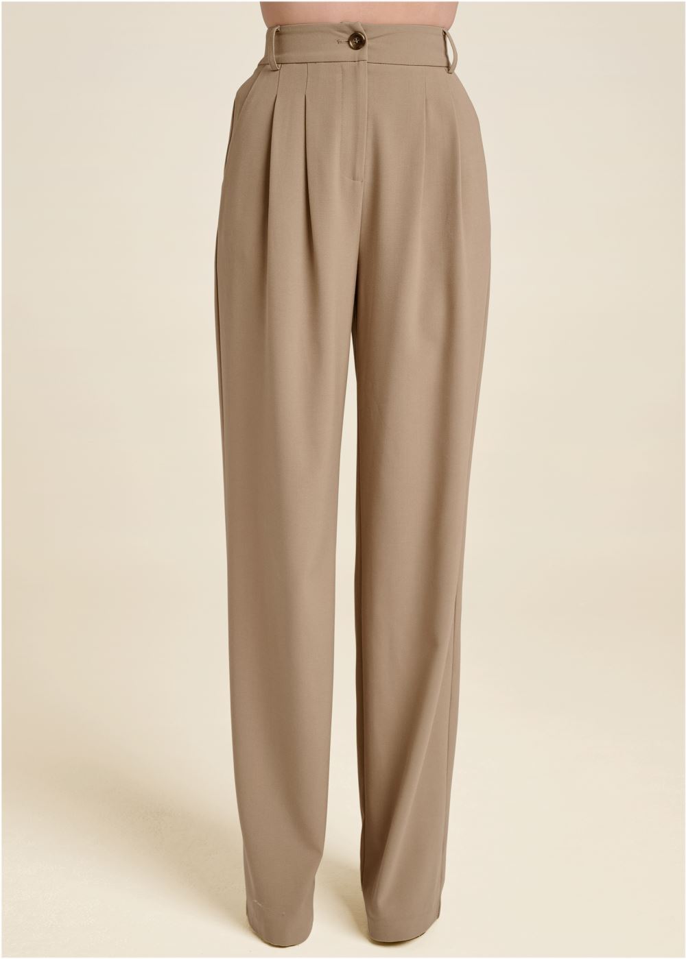 Venus Wide Leg Suiting Trouser Pants in Light Brown