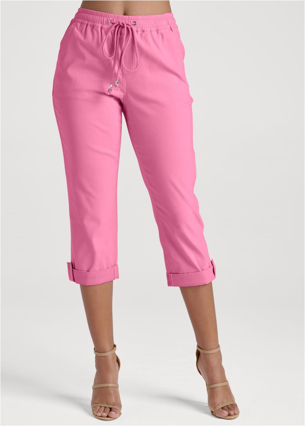 Venus Pink CASUAL PULL-ON CUFFED CAPRIS