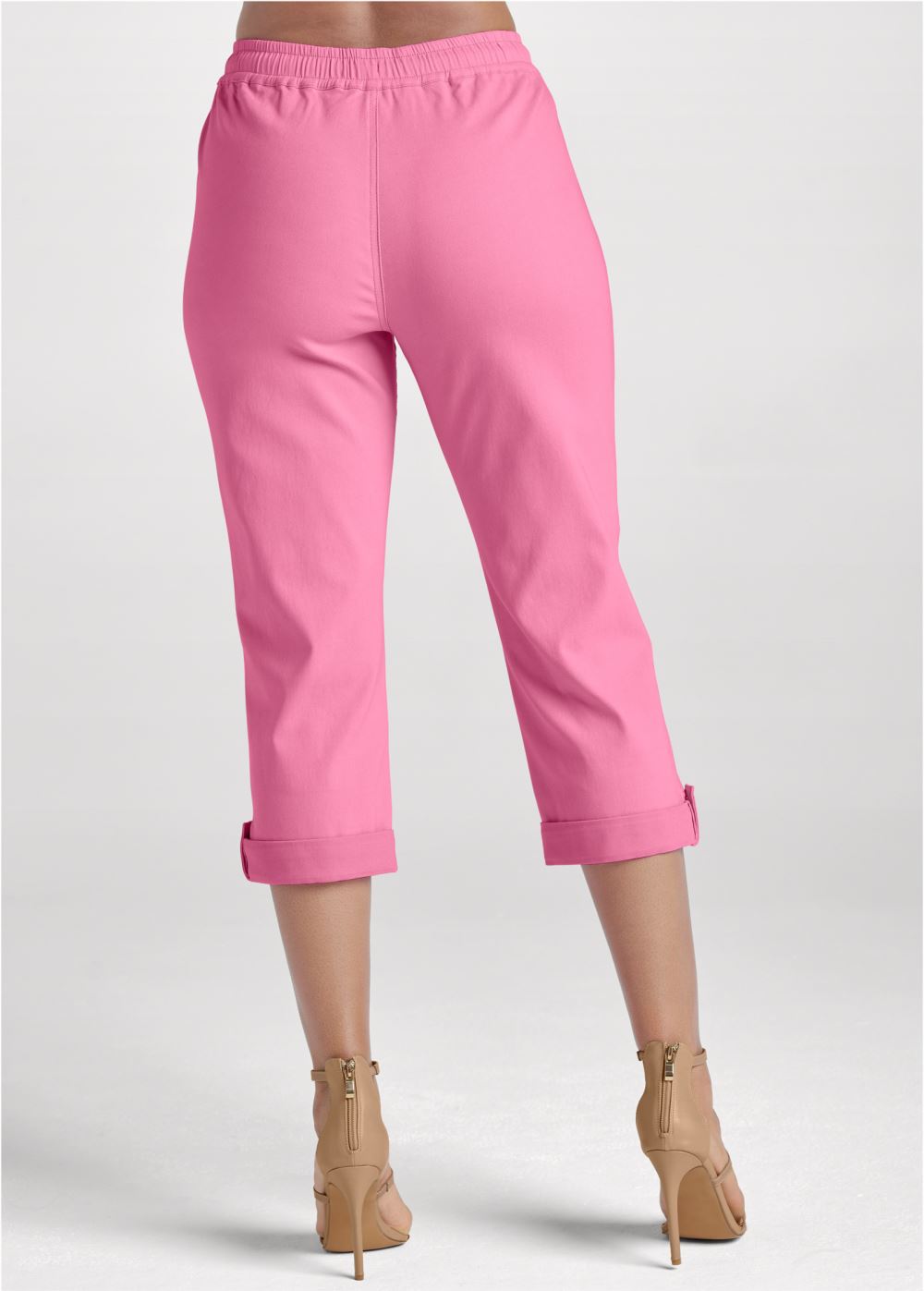 Venus Pink CASUAL PULL-ON CUFFED CAPRIS