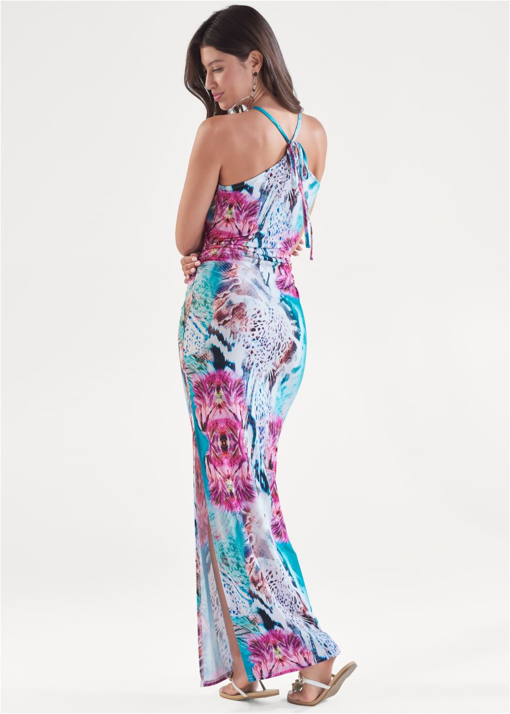 Venus Printed Maxi Dress - Teal Multi