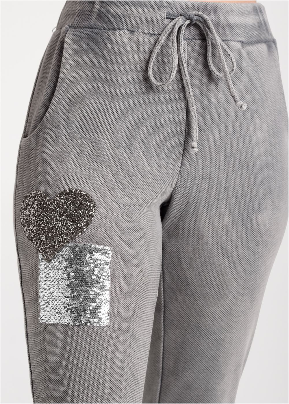Venus Textured Sparkle Joggers in Grey