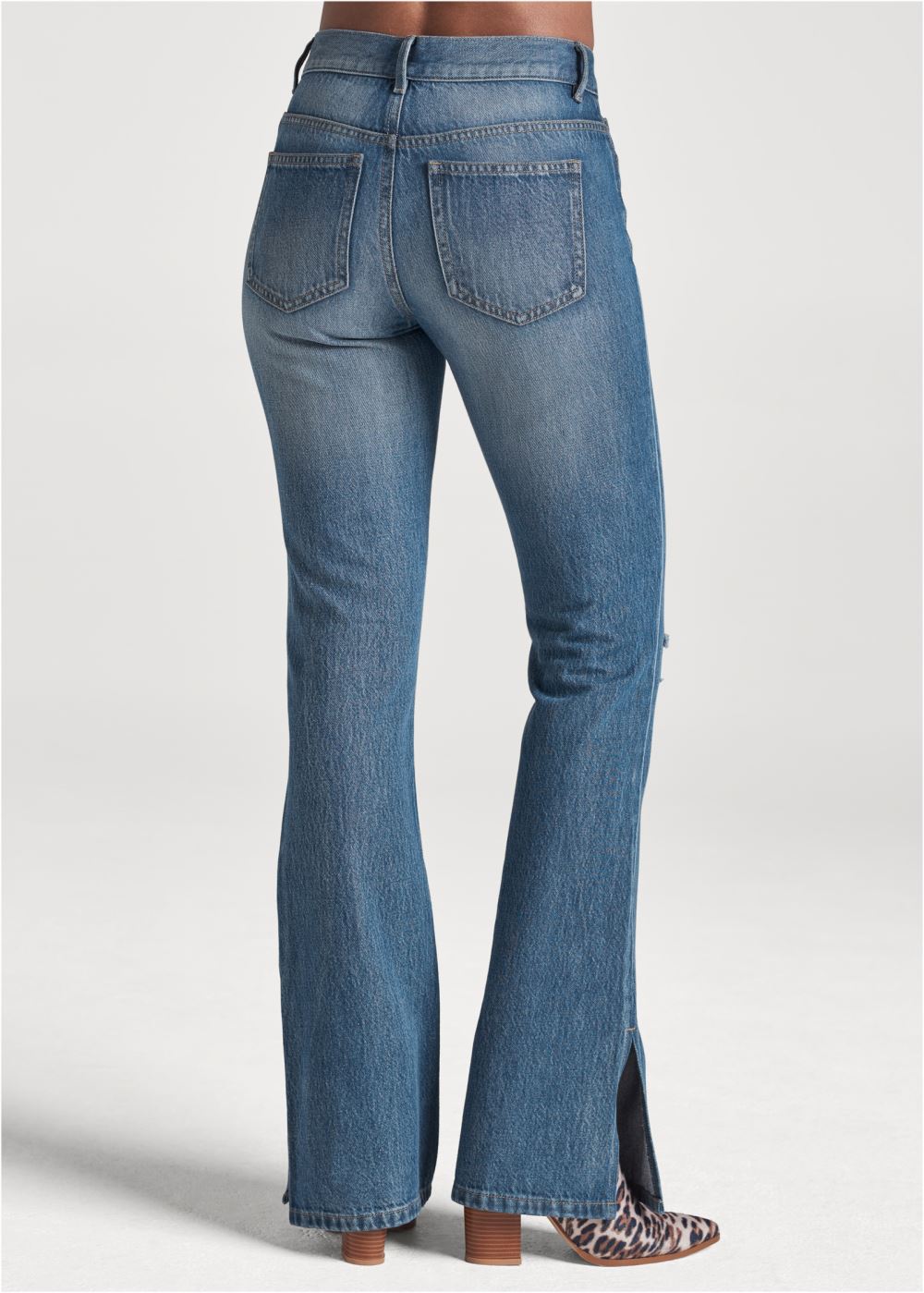 Venus Medium Wash New Vintage Split Hem Jeans