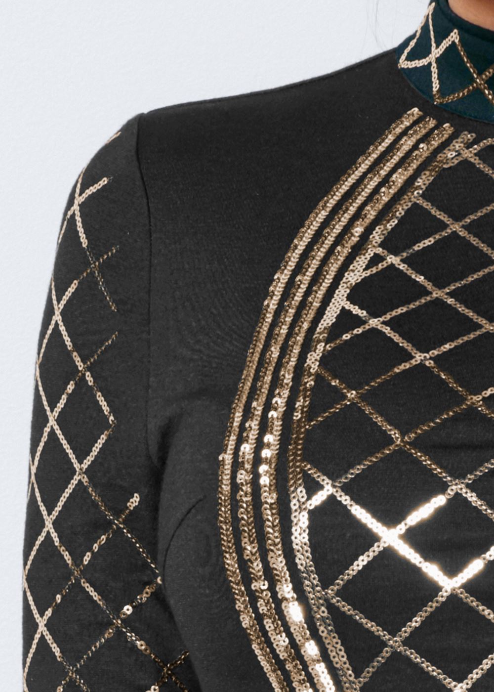 Venus Sequin Bodycon Dress - Black & Gold