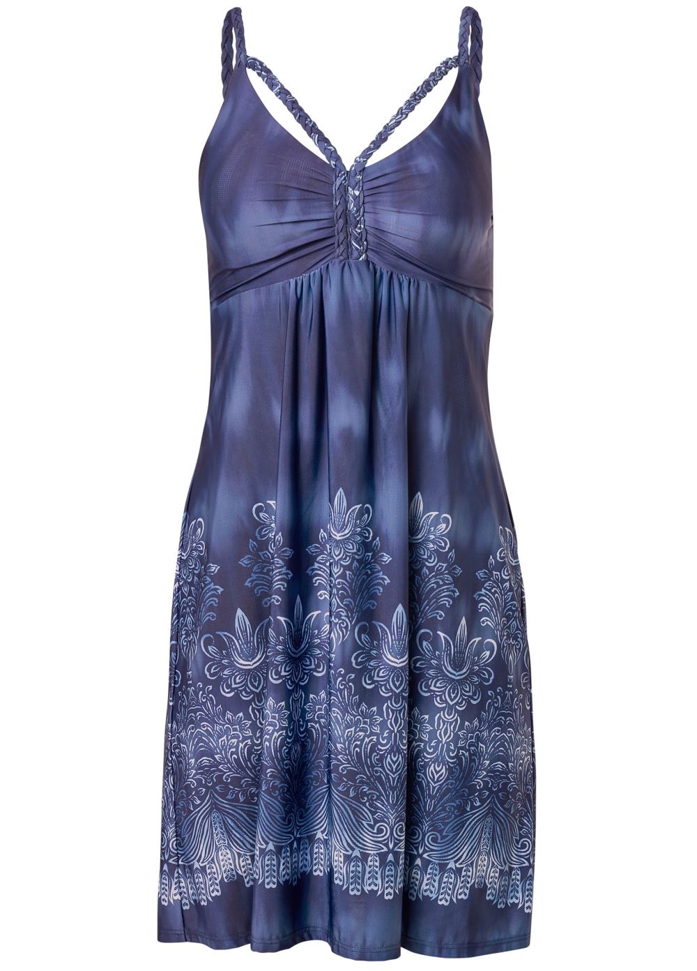 Venus Ombre Paisley Print Dress - Navy Multi