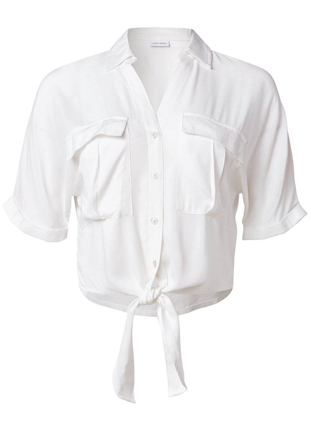 Venus Cropped Button-Up Top in White