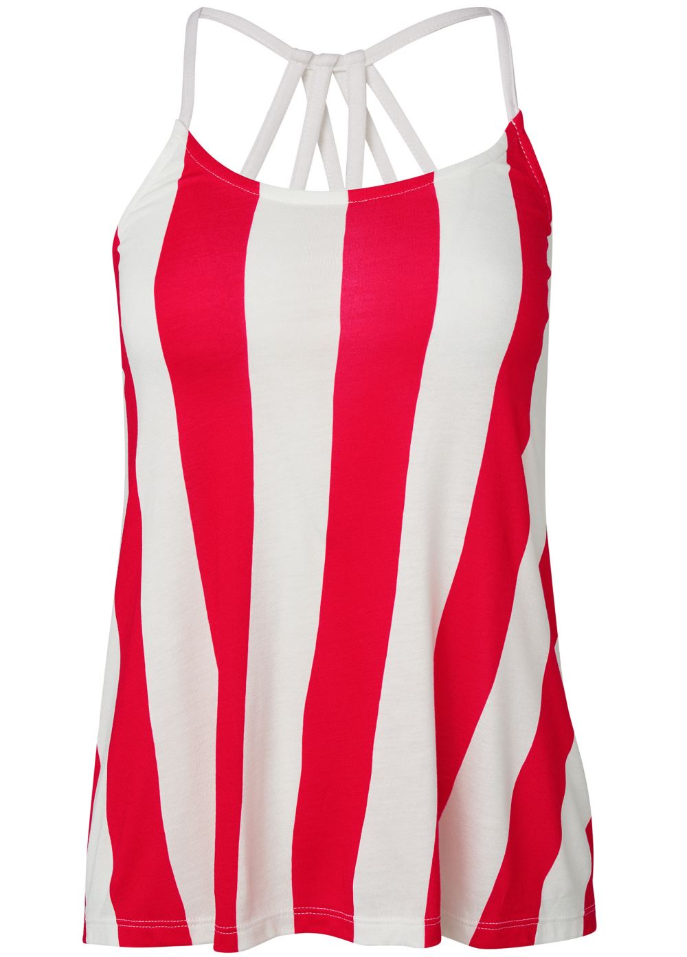 Venus Strappy Tank in Red & White