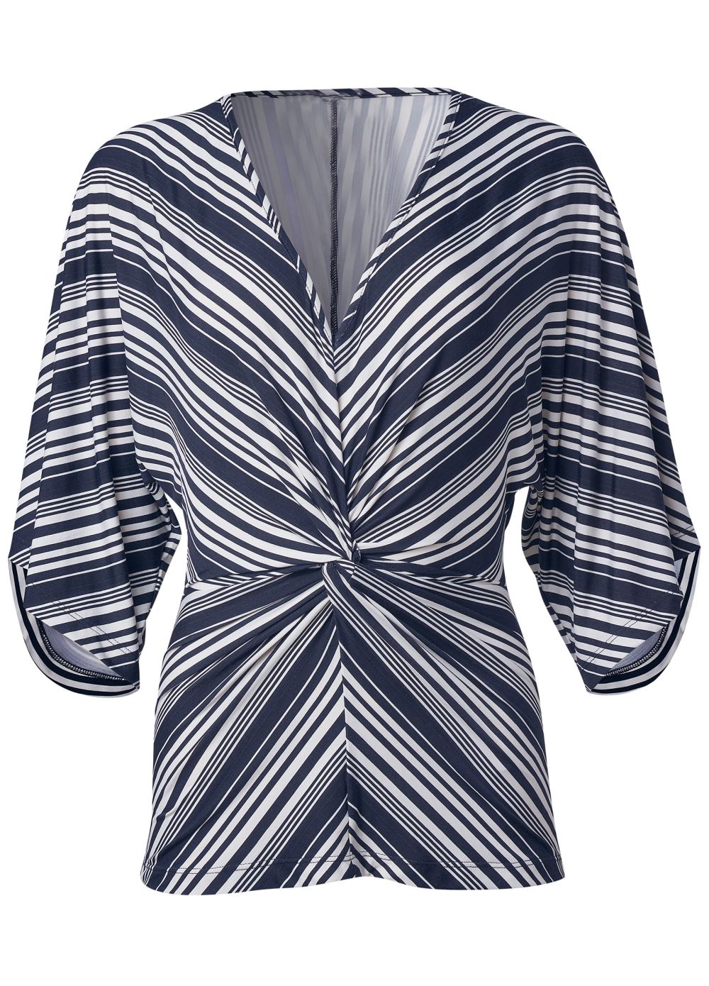 Venus Striped Knotted Top in Navy & White