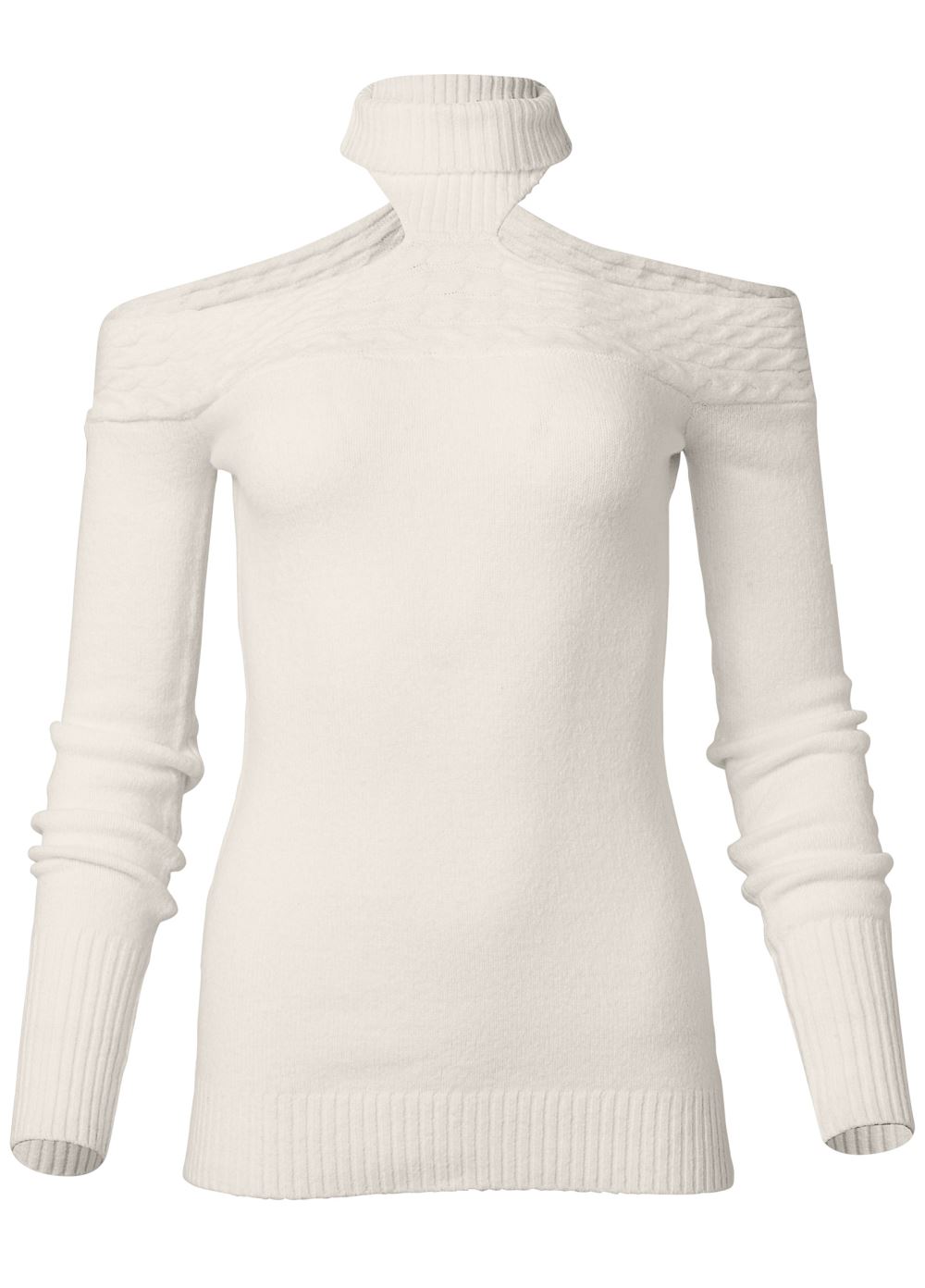 Venus VENUS | Cutout Turtleneck Sweater in White