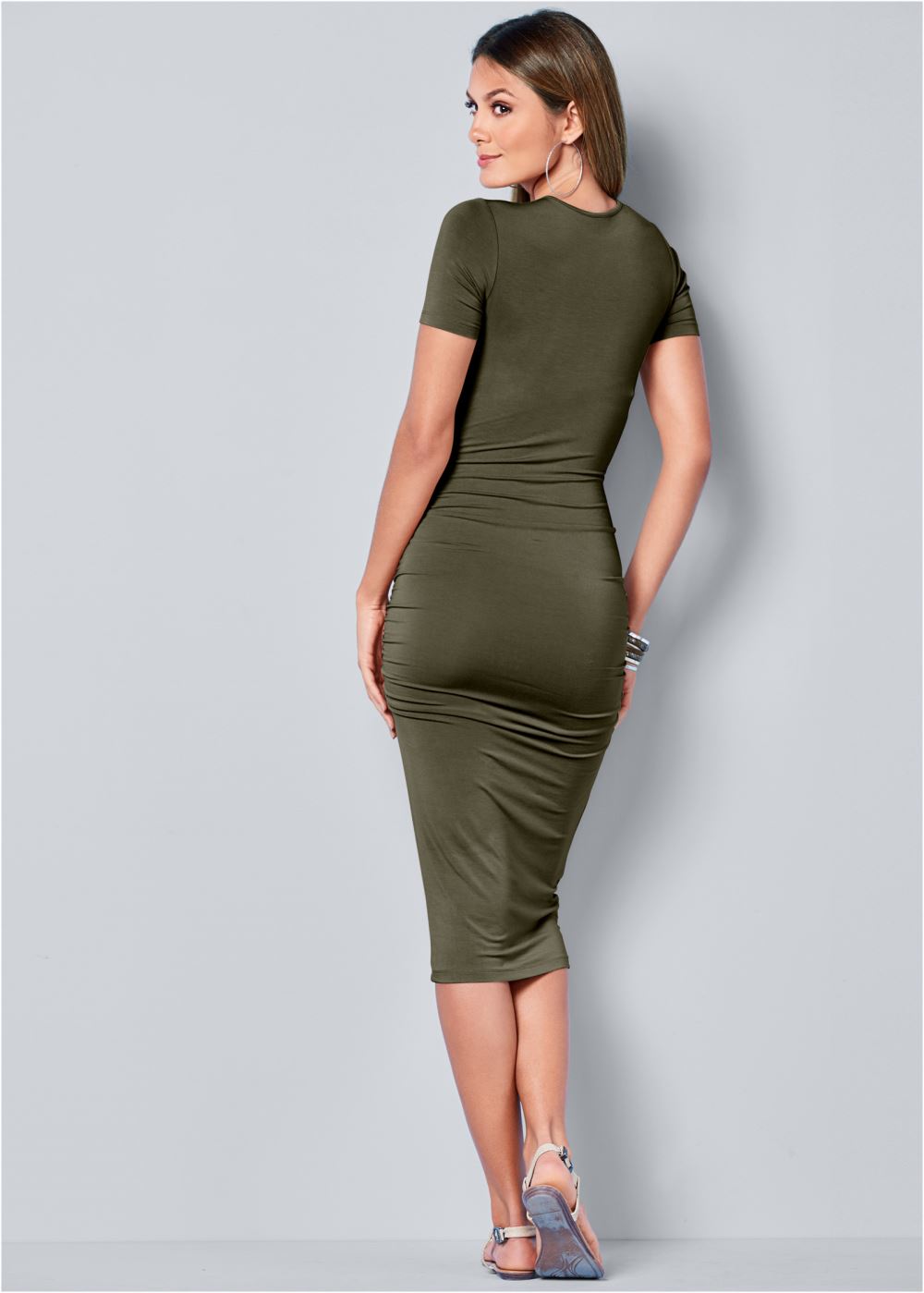 Venus Basic High Neck Dress - Olive