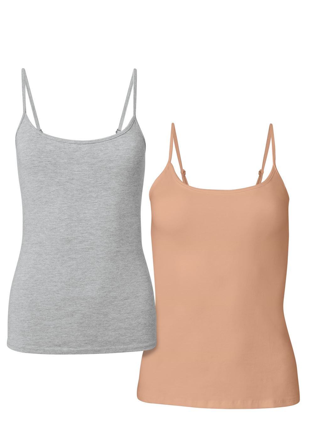 Venus Basic Cami Two Pack in Heather Grey & Nude
