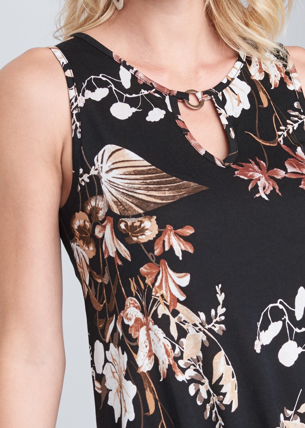 Venus Floral Printed Casual Dress - Black Multi