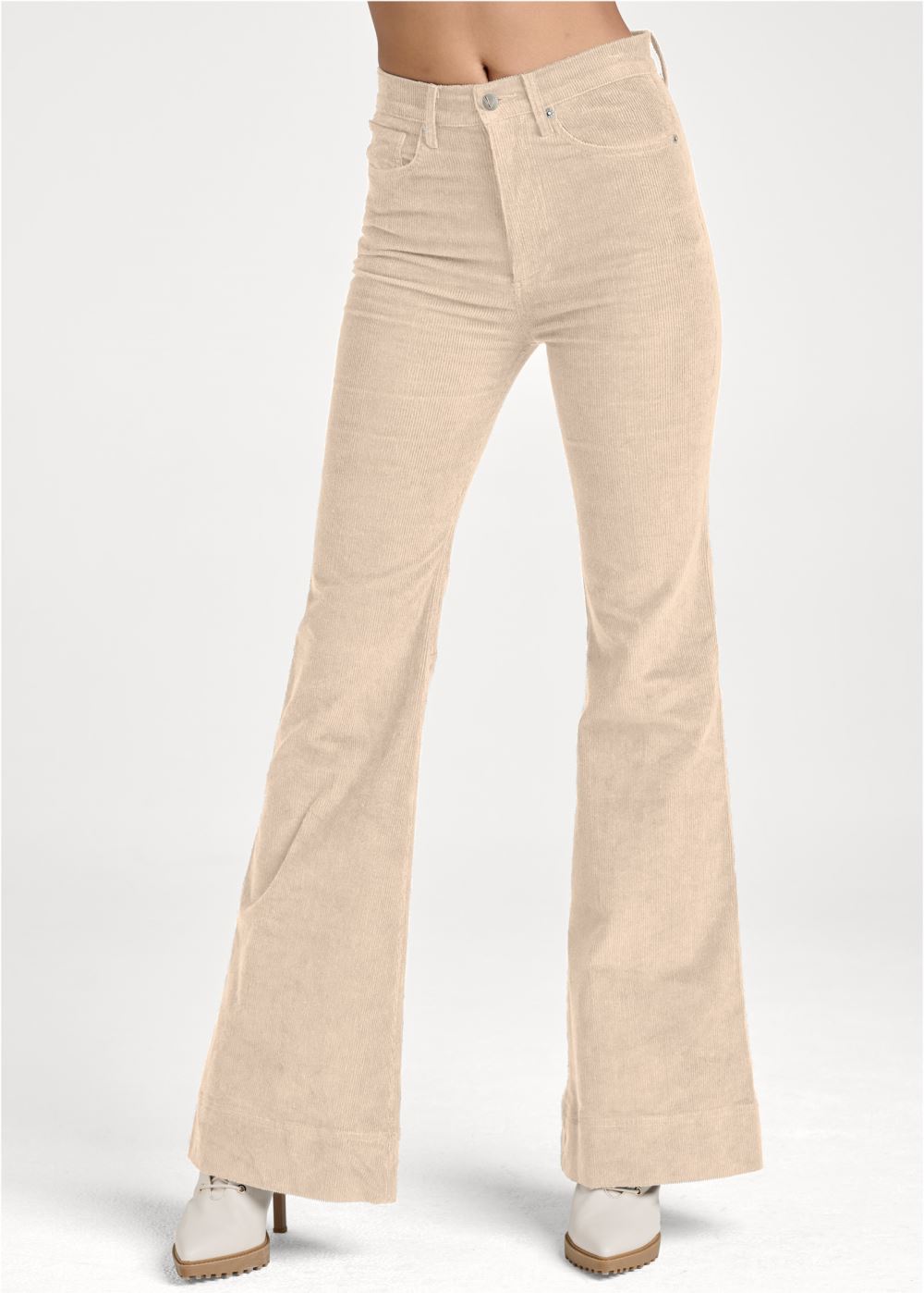 Venus Corduroy Flared Pants in Cream