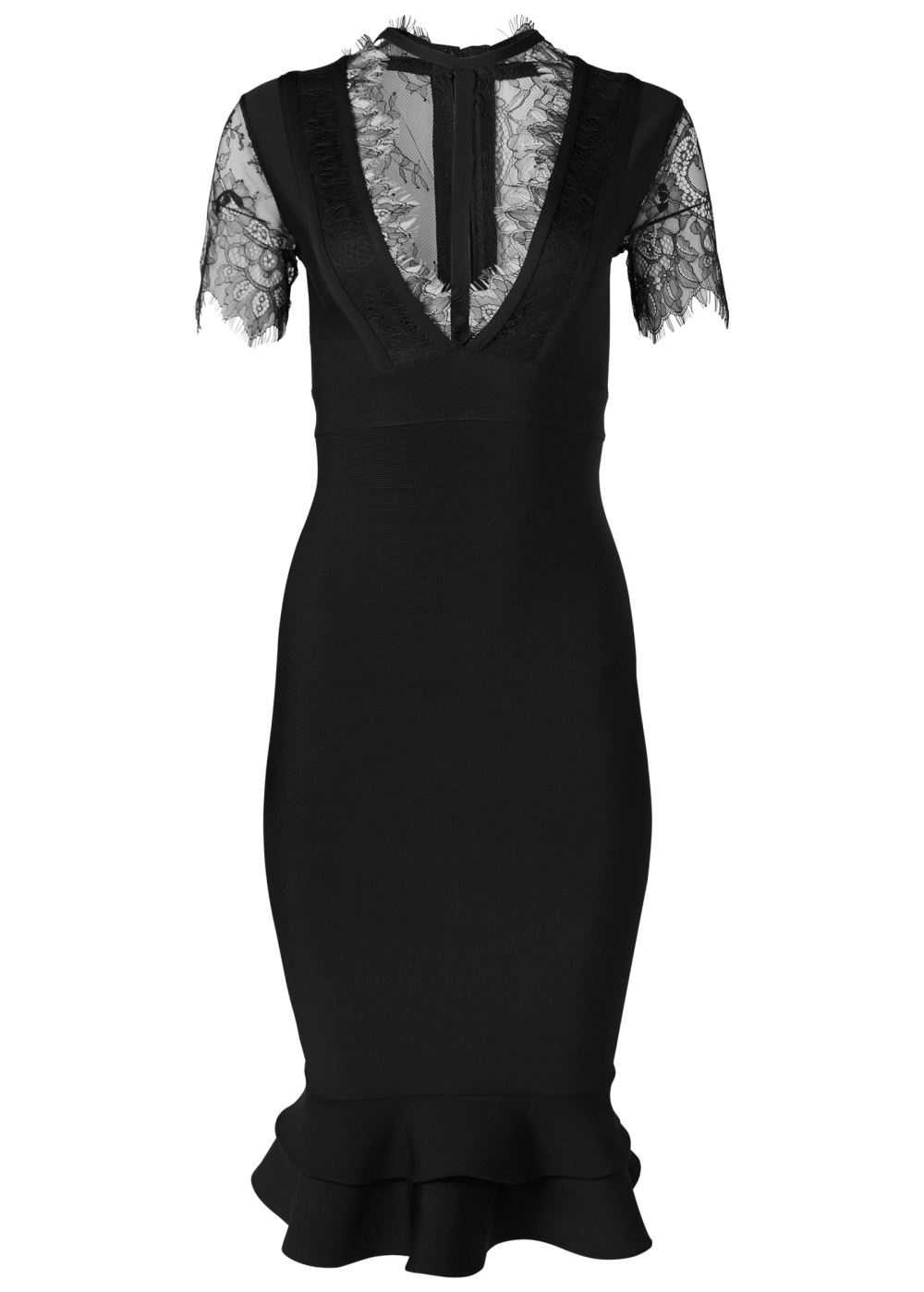 Venus Bandage Strappy Dress - Black