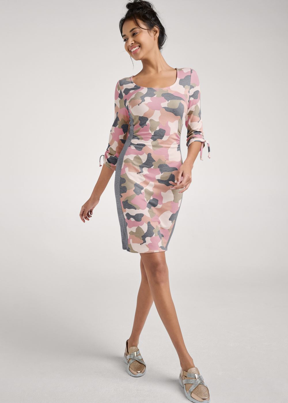 Venus Plus Size Camo Color Block Dress