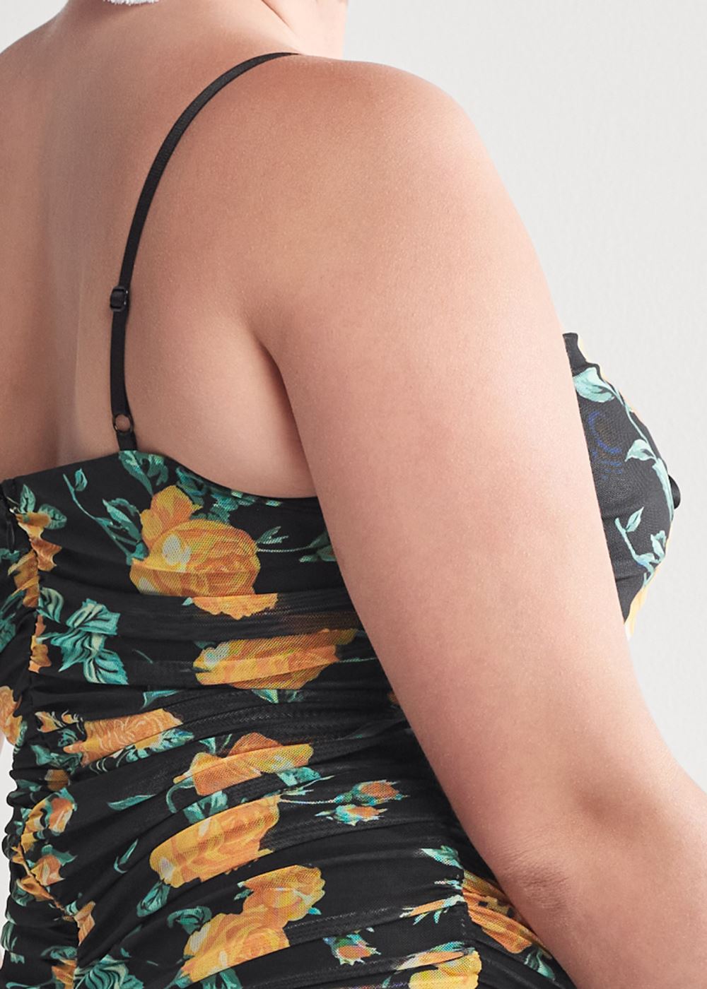 Venus Plus Size Floral Ruched Bodycon Dress