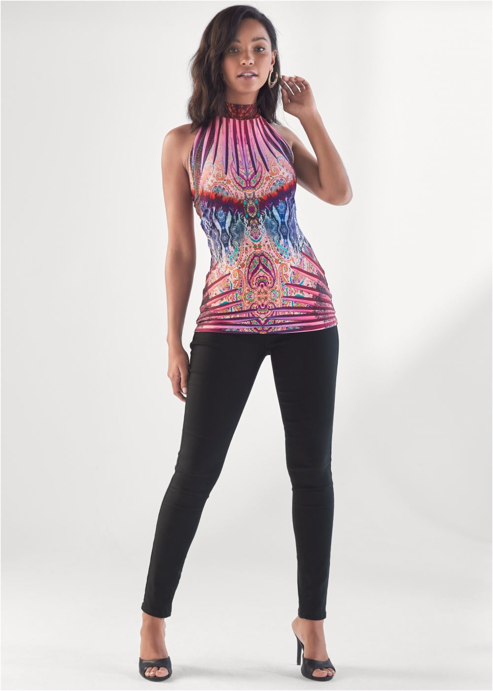 Venus Plus Size Neon Jungle Mock-Neck Top