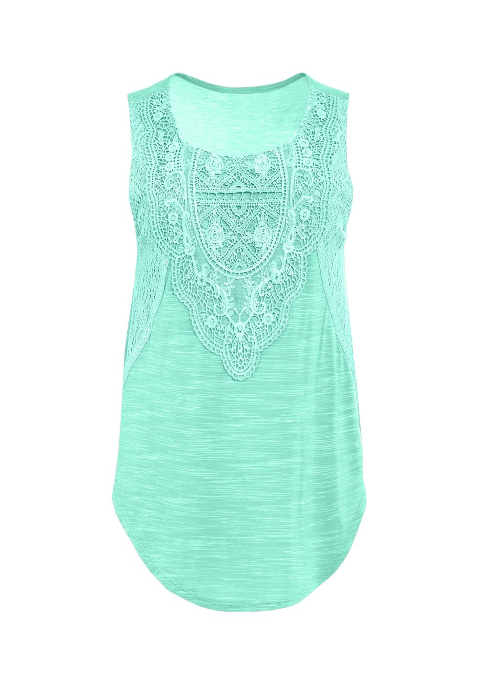 Venus Plus Size Lace Detail Scoop Neck Top