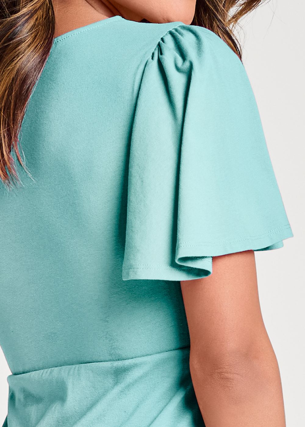 Venus Plus Size Flutter Sleeve V-Neck Dress