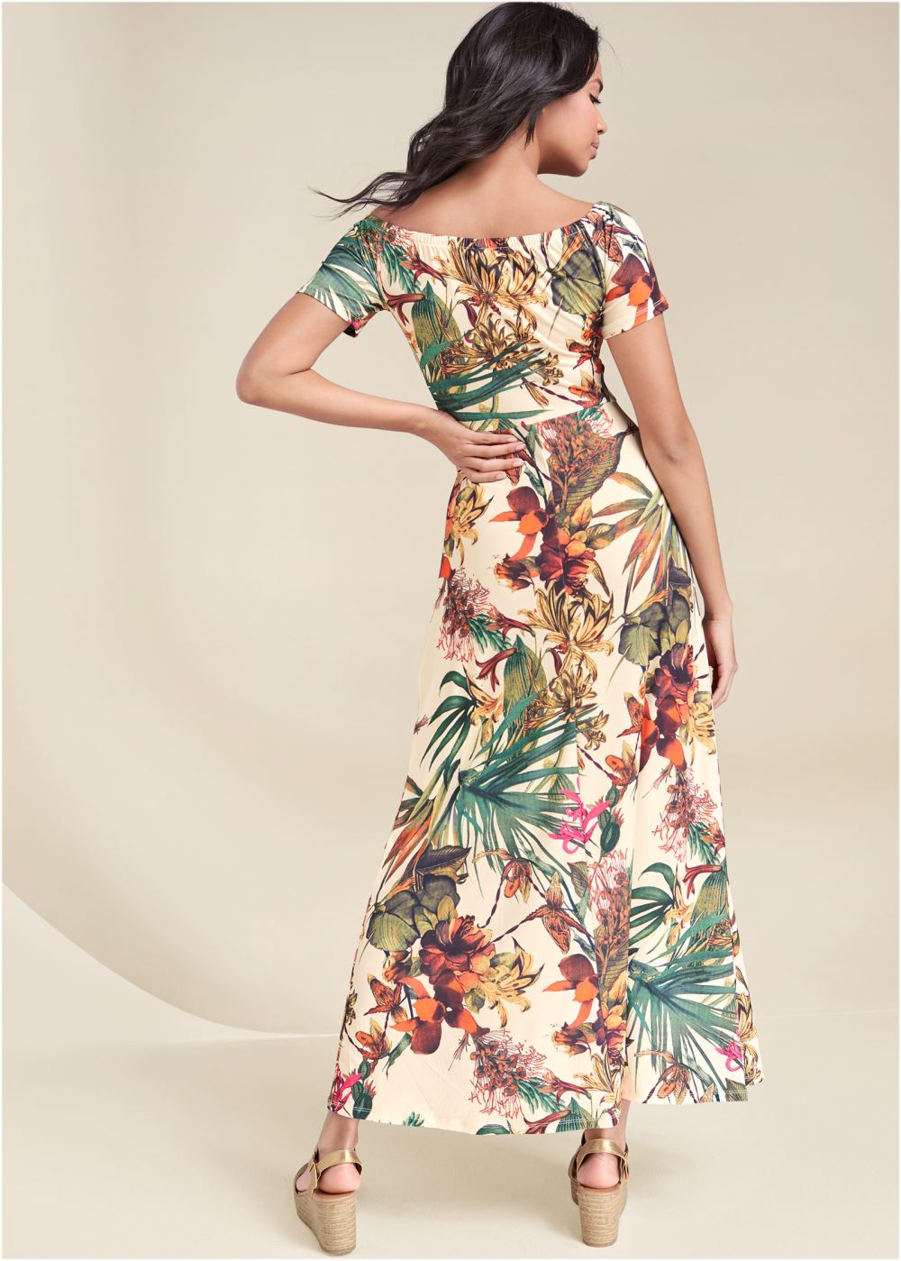 Venus Plus Size Off-The-Shoulder Maxi Dress