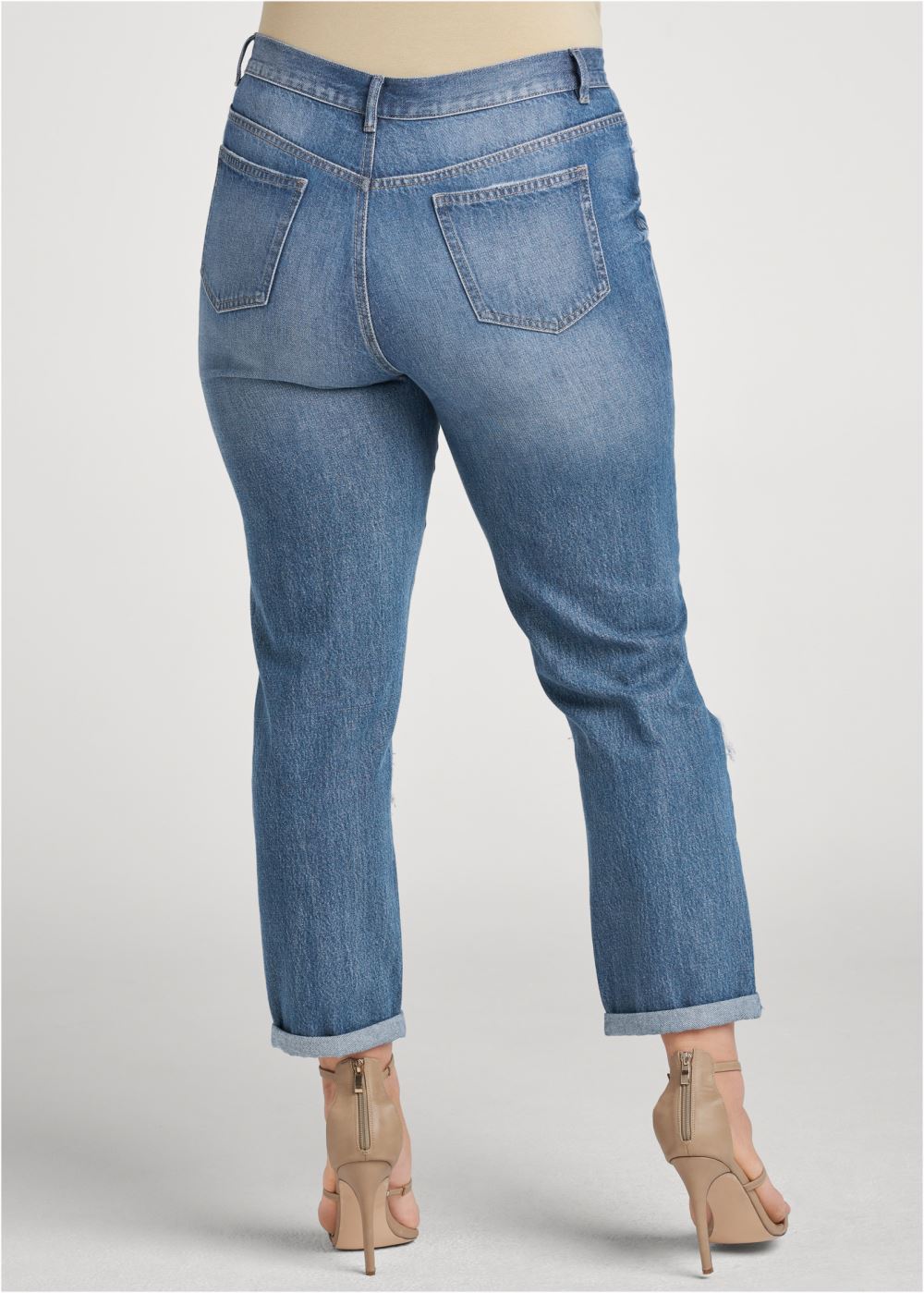 Venus Plus Size New Vintage Boyfriend Jeans in Medium Wash