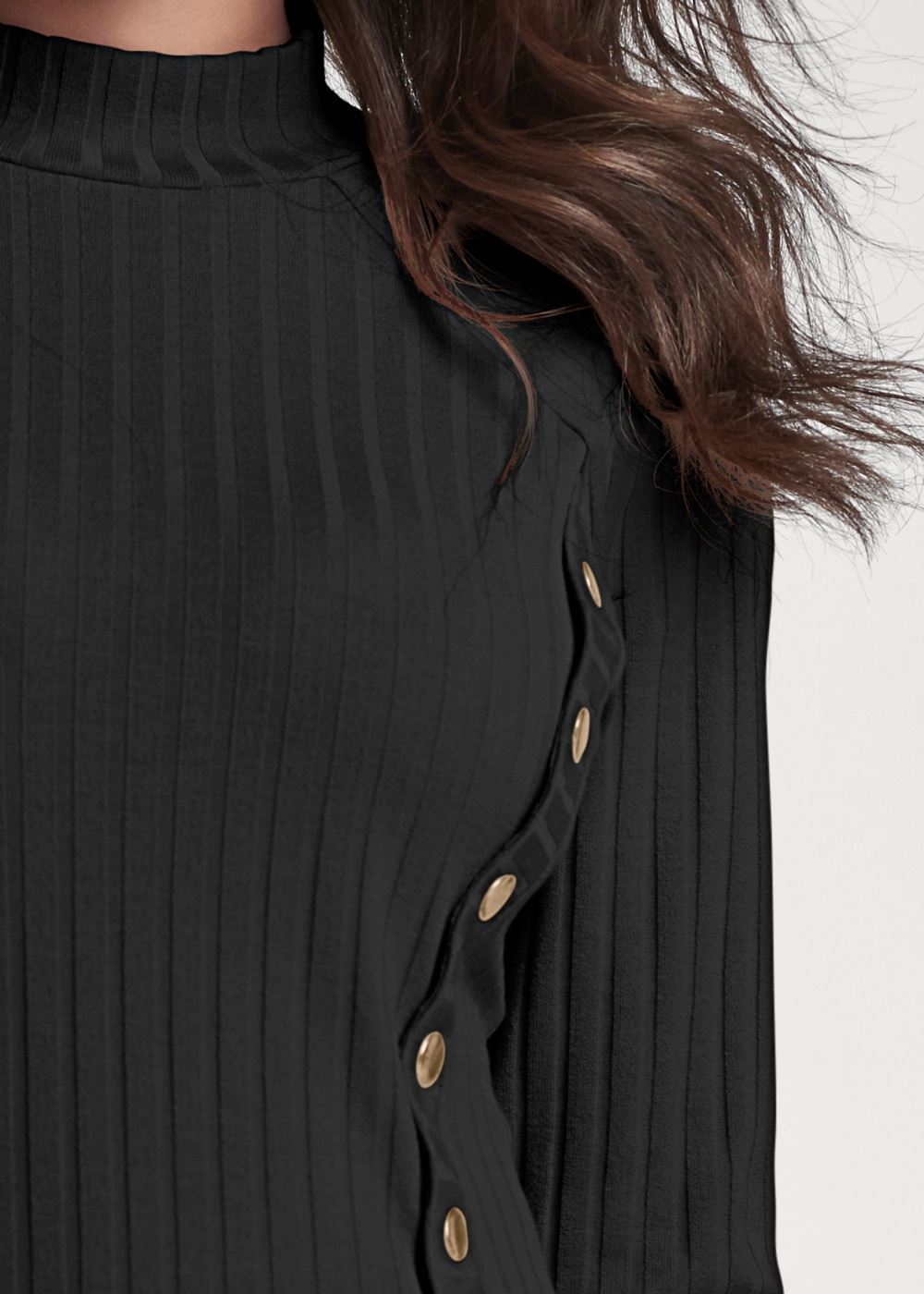 Venus Plus Size Ribbed Mock-Neck Top