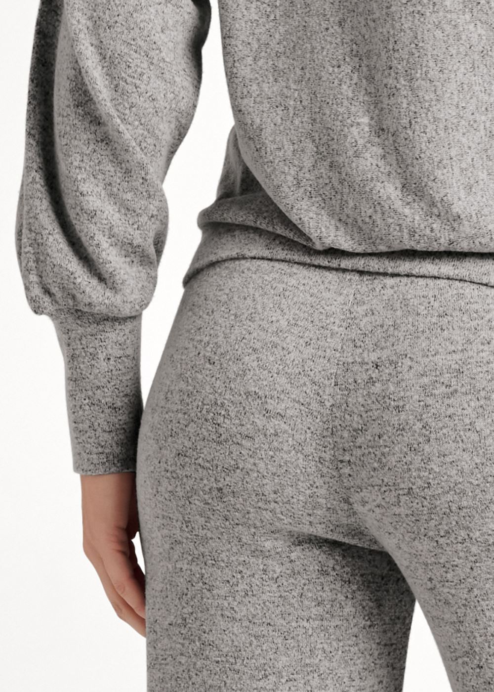Venus Plus Size Hacci Wide Leg Pant Set in Heather Grey