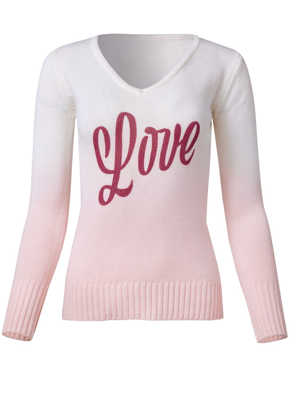 Venus Plus Size Love Sweater in Pink Multi