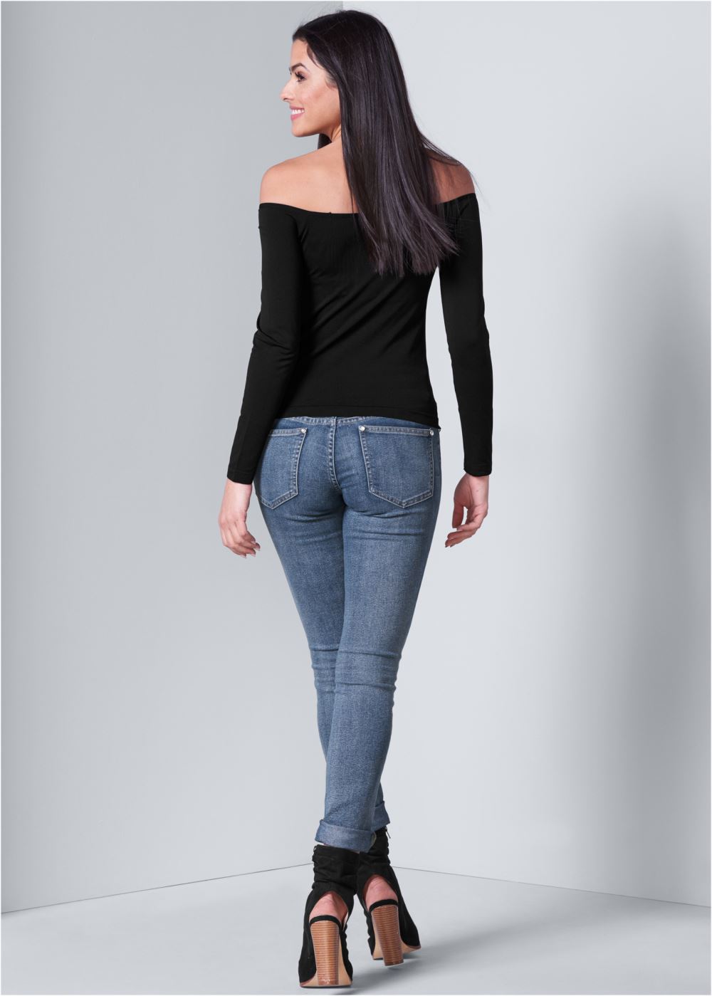 Venus Black Off-The-Shoulder Top