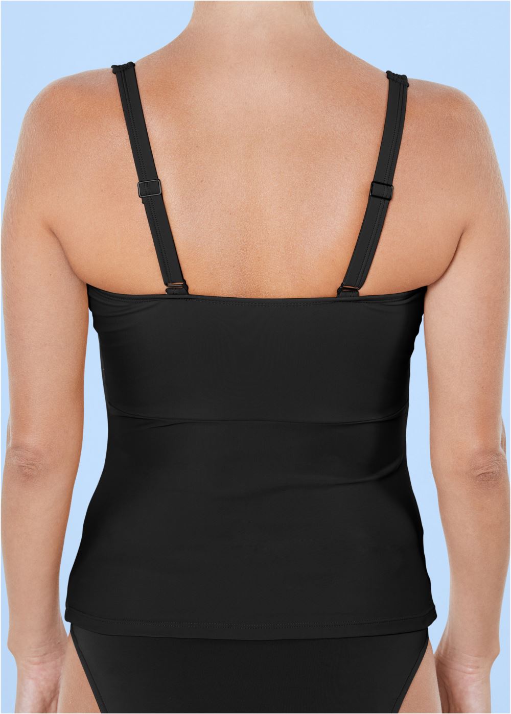 Venus Plus Size Slenderizing Tankini Top Bikini - Black & Sahara