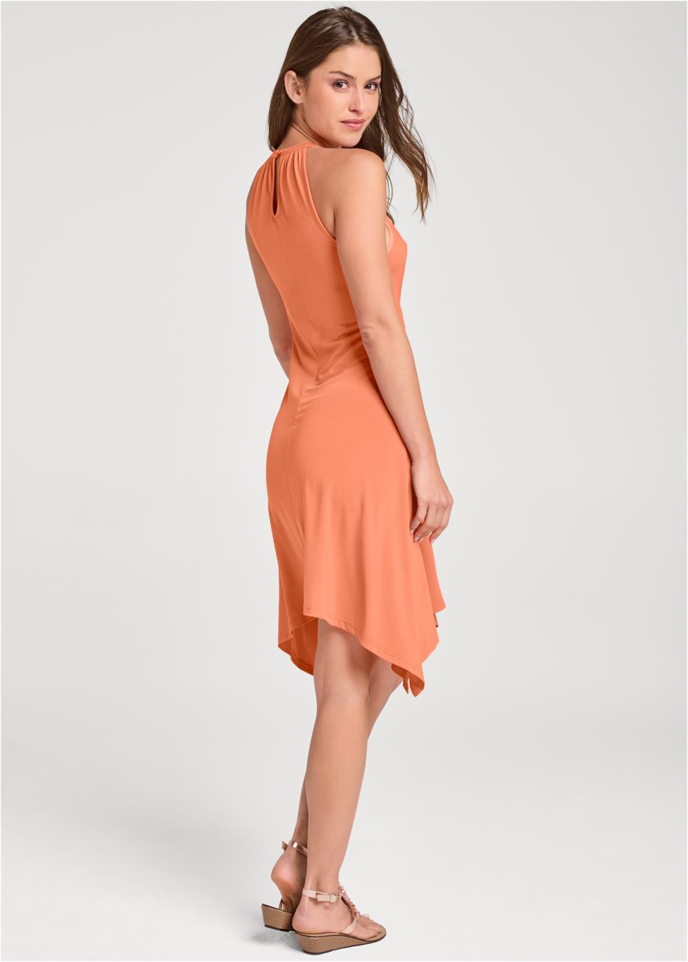 Venus Plus Size Keyhole Detail A-Line Dress