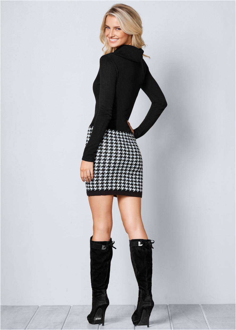 Venus Plus Size Printed Sweater Dress
