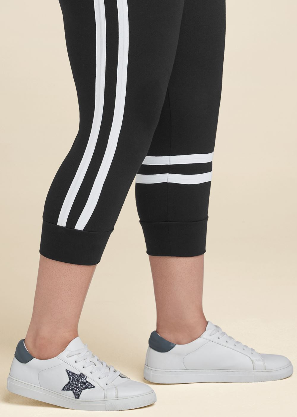 Venus Black & White STRIPE DETAIL LOUNGE CAPRIS