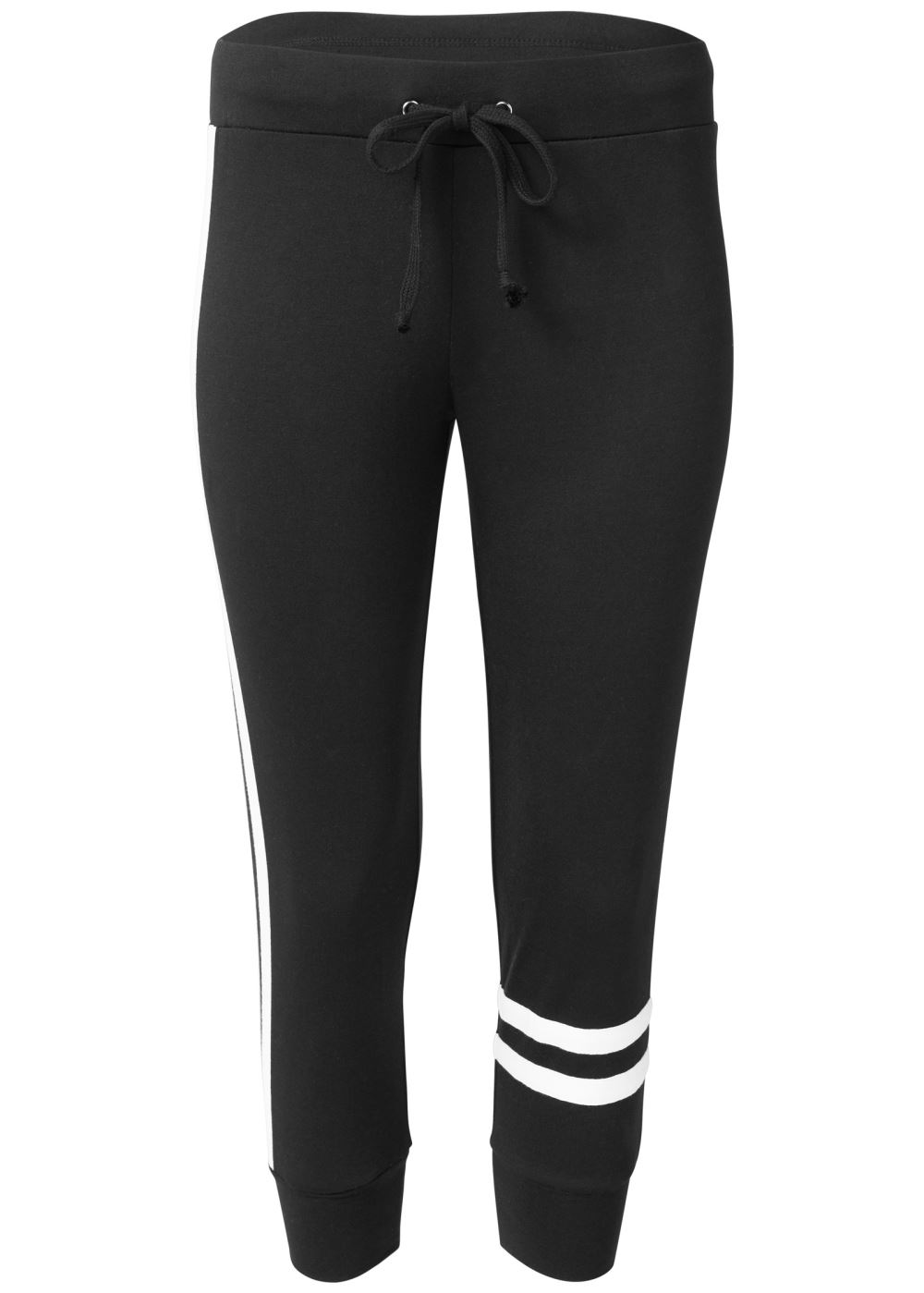 Venus Black & White STRIPE DETAIL LOUNGE CAPRIS