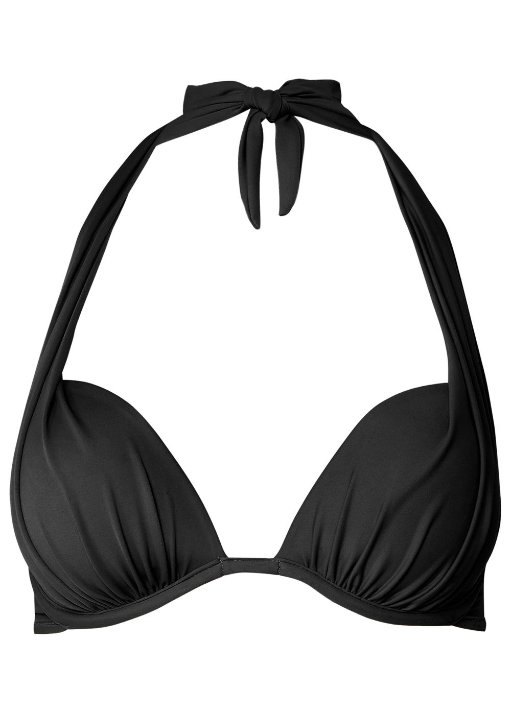 Venus Plus Size Marilyn Underwire Push-Up Halter Top Bikini - Black Beauty