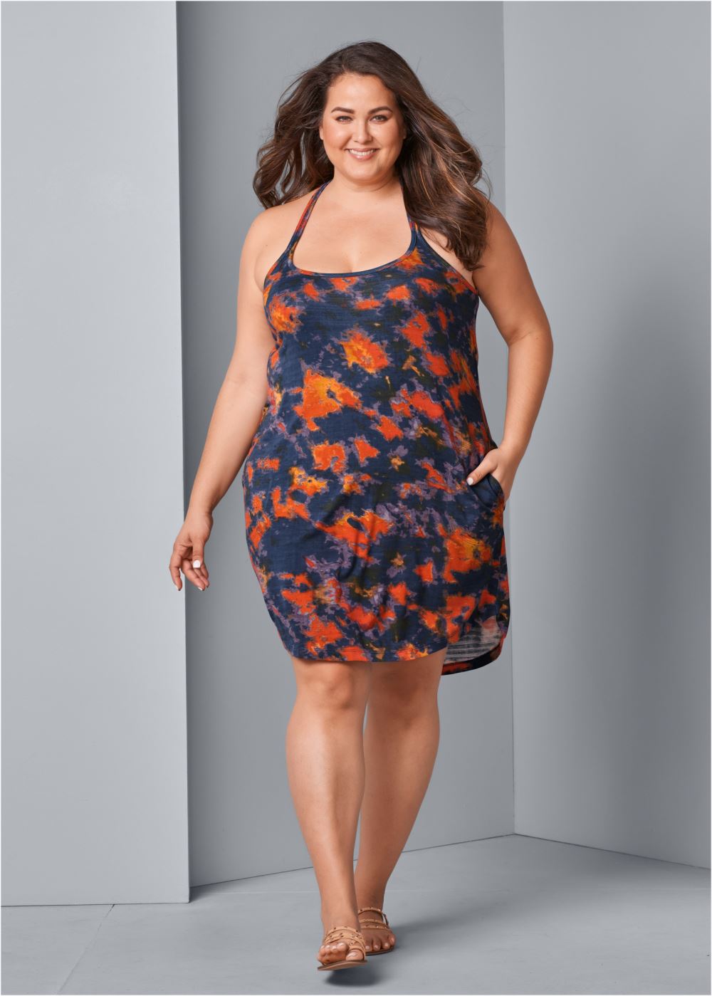 Venus Plus Size Tie-Dye Tank Dress