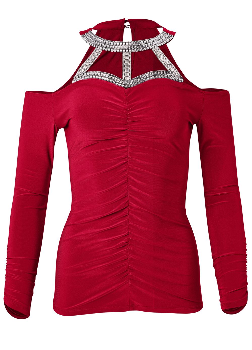 Venus Plus Size Ruched Embellished Top