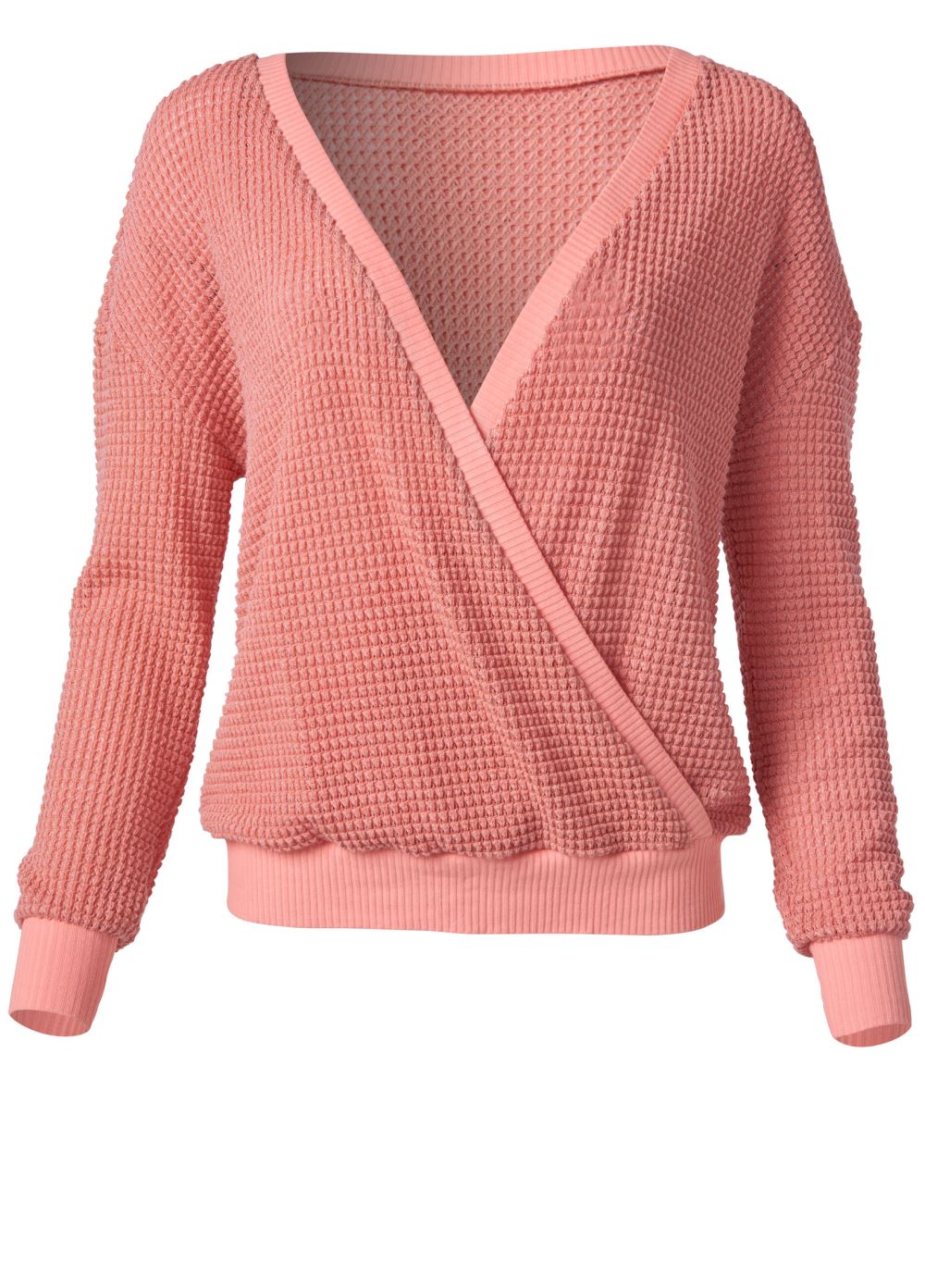 Venus Plus Size Waffle Knit Surplice Lounge Top